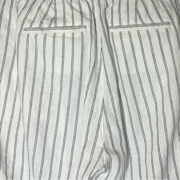 GAP Women's Easy Pant Linen black and white striped Size medium pockets - Picture 5 of 11
